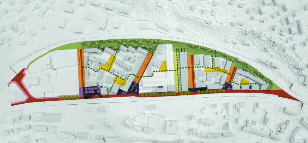 Döttingen, Arealentwicklung. Modell des Freiraums