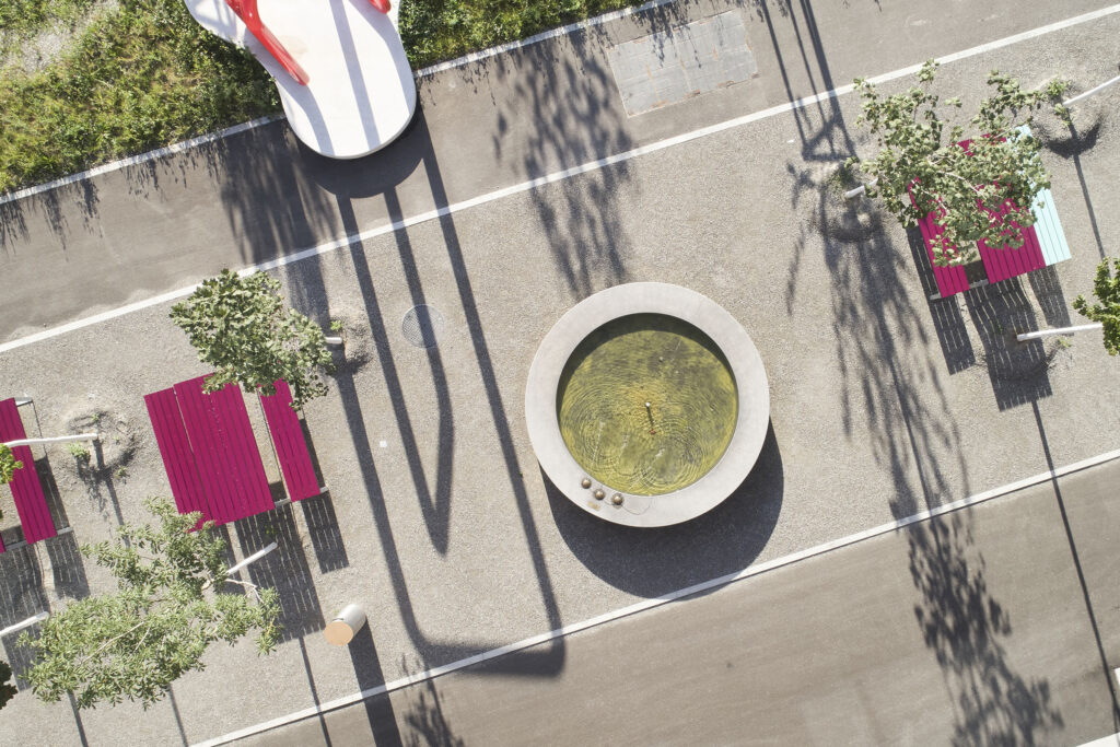 Brunnen auf der Erschliessungsachse Gymnasium Thun