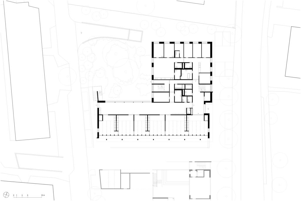 In einem L-Winkel bilden das Wohnhaus und der Atelierflügel klare Aussen- und Innenräume.