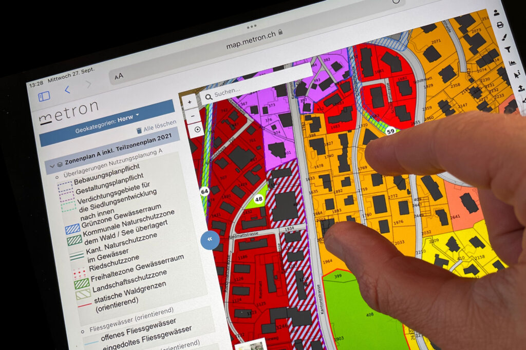 Auschnitt interaktive Karte map.metron.ch
