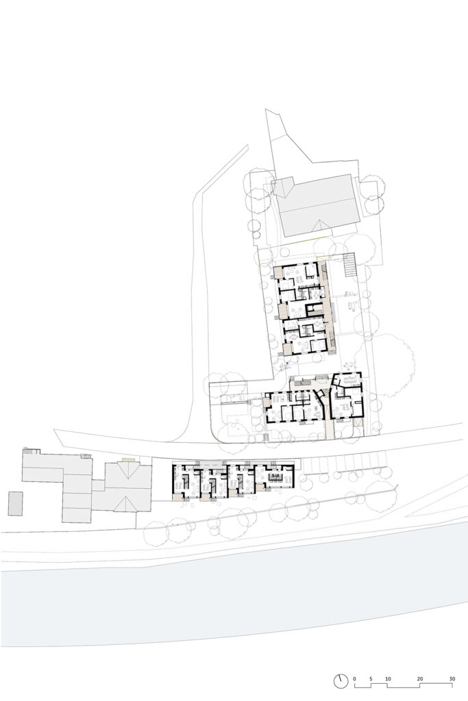 Die Wohnungen sind über grosszügige Laubengänge erschlossen.