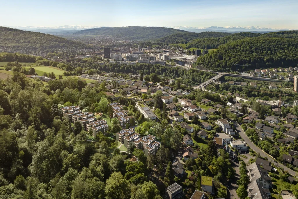 Obersiggenthal, Wohnüberbauung Häfelerhau, Visualisierung Luftbild