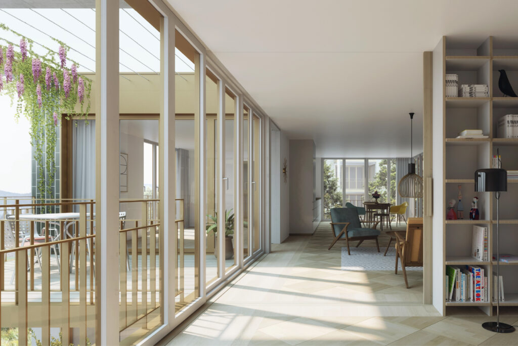 Visualiserung Innenraum Wohnüberbauung Häfelerhau