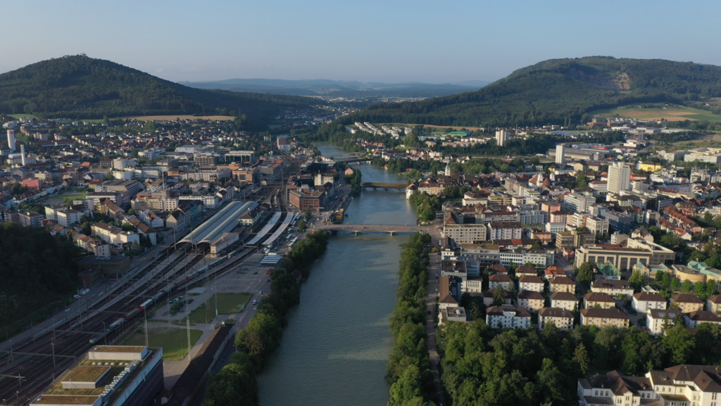 Olten-Luftbild mit Aare