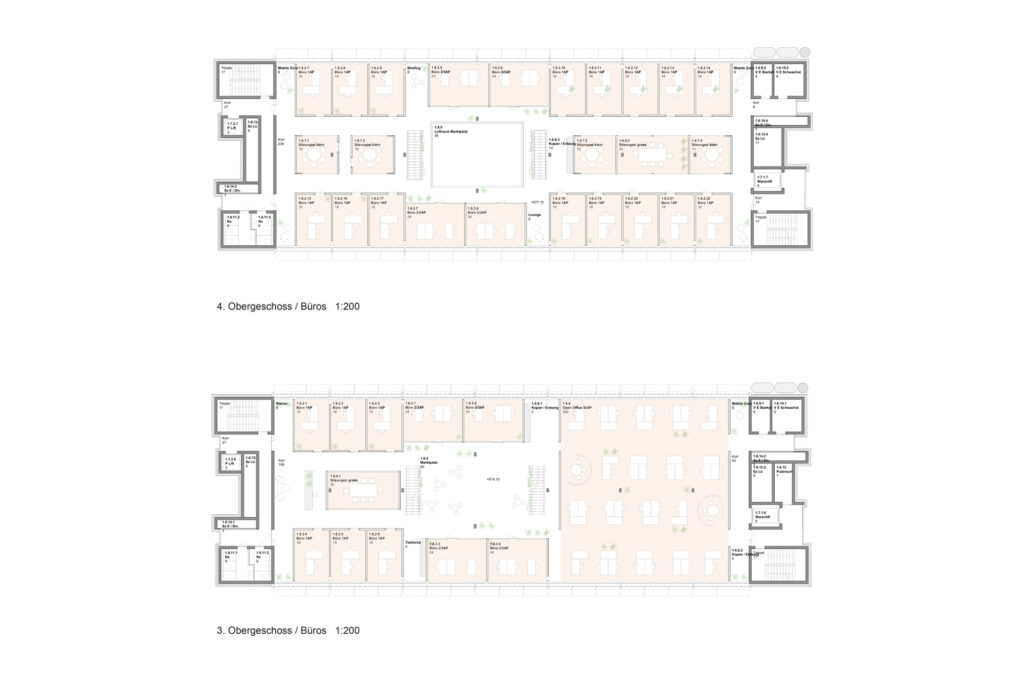 Grundrisse Bürogeschosse