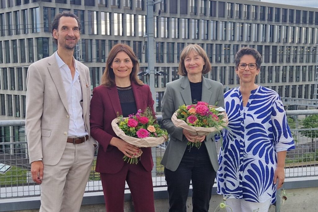 Der Verwaltungsrat, von links nach rechts: Marc Knellwolf, Senem Wicki (Vizepräsidentin), Cornelia Diethelm (Präsidentin), Barbara Gloor (Delegierte Verwaltungsrat), nicht im Bild ist Ruedi Stauffer