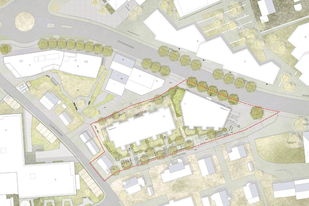 Windisch, Richtprojekt Sonnenweg, Perimeter Gestaltungsplan Sonne
