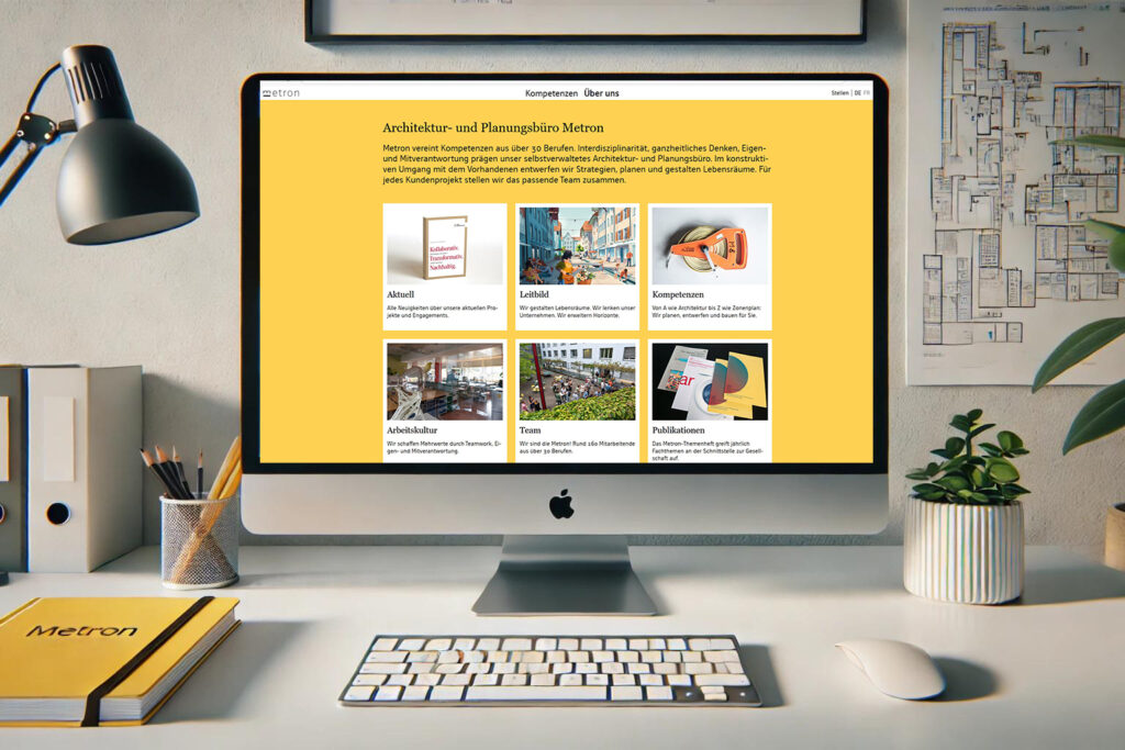 Website Update der Metron, Darstellung am PC