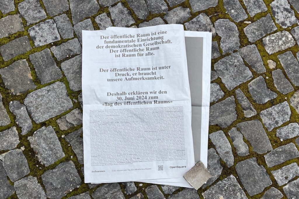 Inserat Tag des öffentlichen Raums in der NZZ am Sonntag