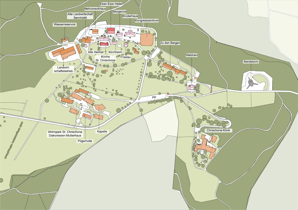 St. Chrischona mit Bauten, Plan