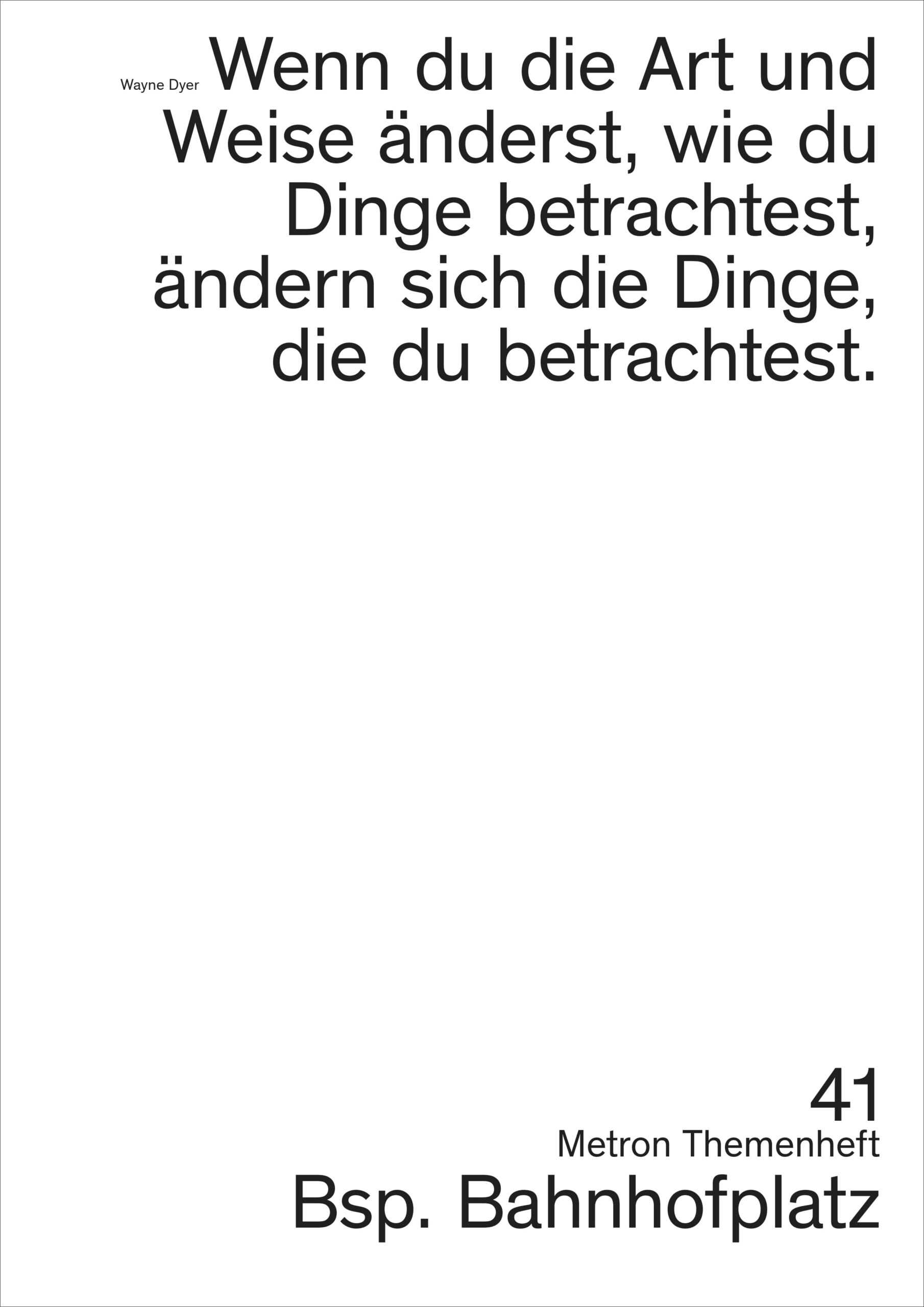 Cover vom Metron Themenheft 41, Bsp. Bahnhofplatz, 2025
